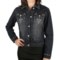 Ethyl Embellished Cross Denim Jacket (For Women)
