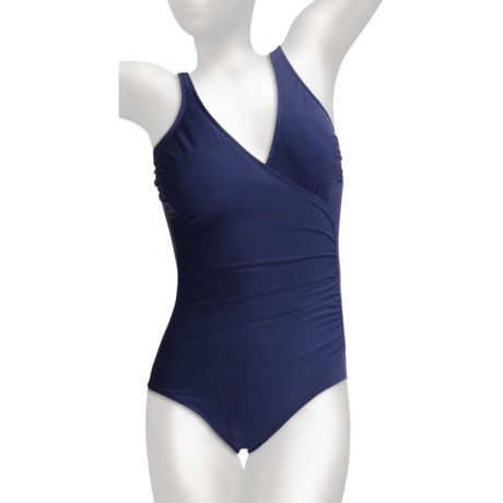 Miraclesuit Solid Shirred Wrap Swimsuit (For Women)
