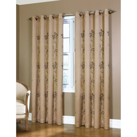 Habitat Orient Embroidered Faux-Silk Curtains - 108x84”, Grommet-Top