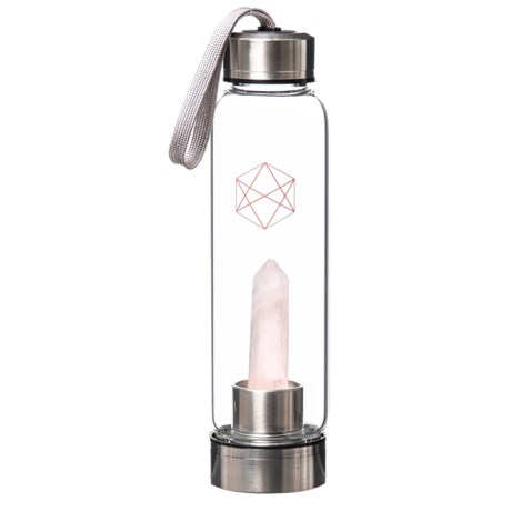 Lifestyle Products Rose Quartz Crystal Column Water Bottle - 18.6 oz.