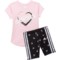 adidas Toddler Girls Cotton T-Shirt and Printed Bike Shorts Set - Short Sleeve