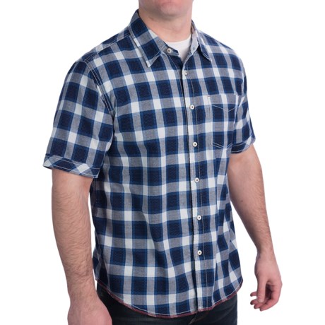 True Grit Indigo Plaid Shirt - Short Sleeve (For Men)