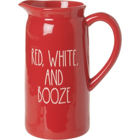 Rae Dunn Red, White and Booze Pitcher