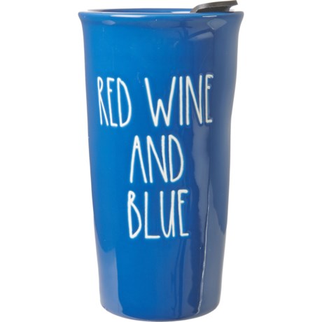 Rae Dunn Red Wine and Blue Travel Mug