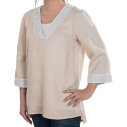 August Silk Options Tunic Shirt - Handkerchief Linen, 3/4 Sleeve (For Women)