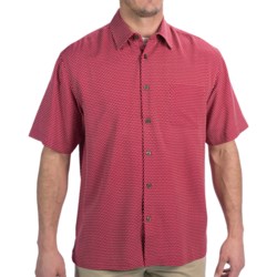Toscano Silk Blend Diamond Print Shirt - Short Sleeve (For Men)