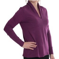 Lilla P Deep V-Neck Shirt - Long Sleeve (For Women)