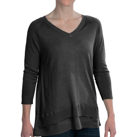 August Silk Hybrid Linen Blend Shirt - 3/4 Sleeve (For Women)