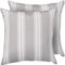 THRO Indoor-Outdoor Bold Stripe Throw Pillows - 2-Pack, 18x18”, Ghost Gray