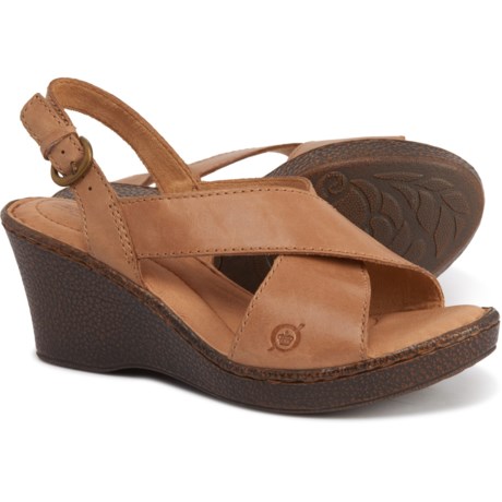 Born Ashley Wedge Sandals - Leather (For Women)