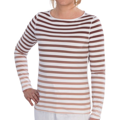 Lafayette 148 New York Ombre Cotton Stripe Shirt - Long Sleeve (For Women)