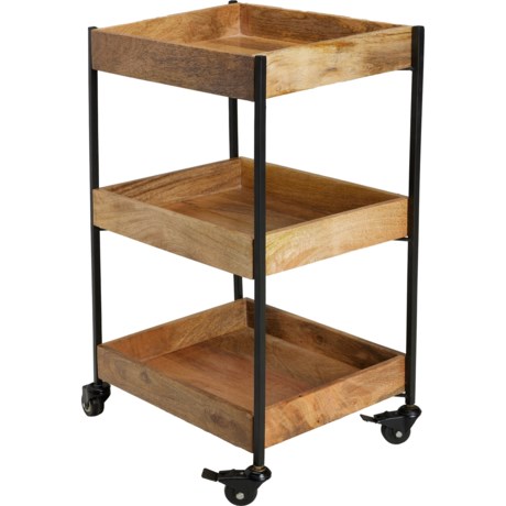 Sagebrook 3-Tier Wood Storage Cart - 17x28”