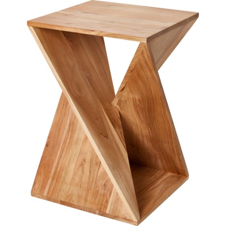 Jofran Solid Acacia Wood Twist Table 16x16x24"