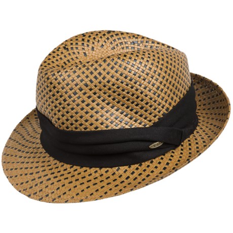 Scala Two-Tone Toyo Fedora Hat (For Men)