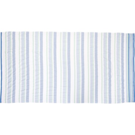 Boutique Hotel Lucia Woven Beach Towel - 380 gsm, 36x68”, White-Blue