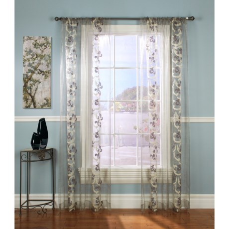 Gala Collection Enchantment Chenille Sheer Curtains - 108x84”, Pocket Top