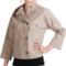 Paperwhite Asymmetrical Crop Jacket - Stretch Cotton, 3/4 Sleeve (For Women)