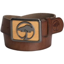 Arbor Bamboo Belt - Small Icon Buckle, Leather (For Men and Women)