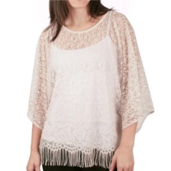 Ethyl Fringed Lace Knit Shirt - 3/4 Sleeve (For Women)
