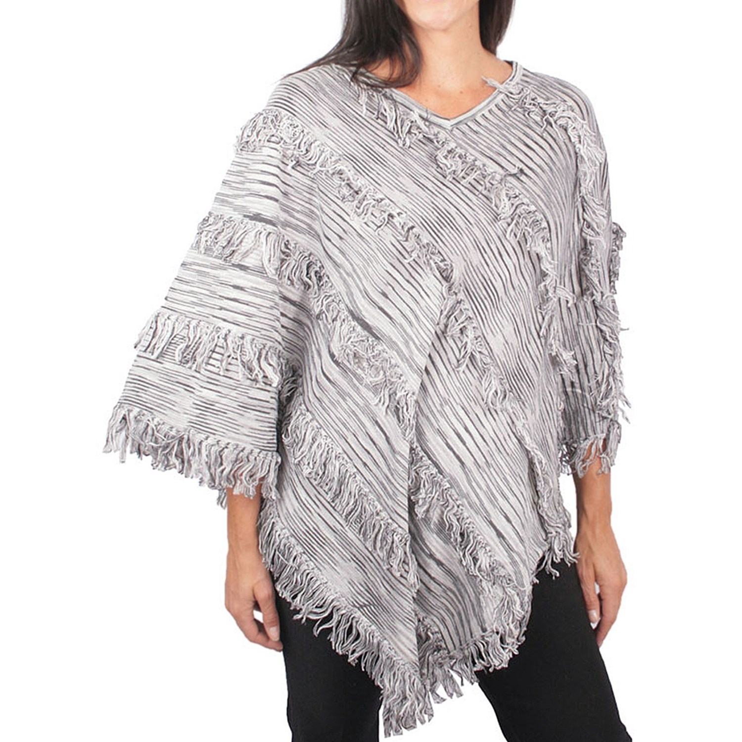 Ethyl Fringed Knit Poncho (For Women) 7212K - Save 42%