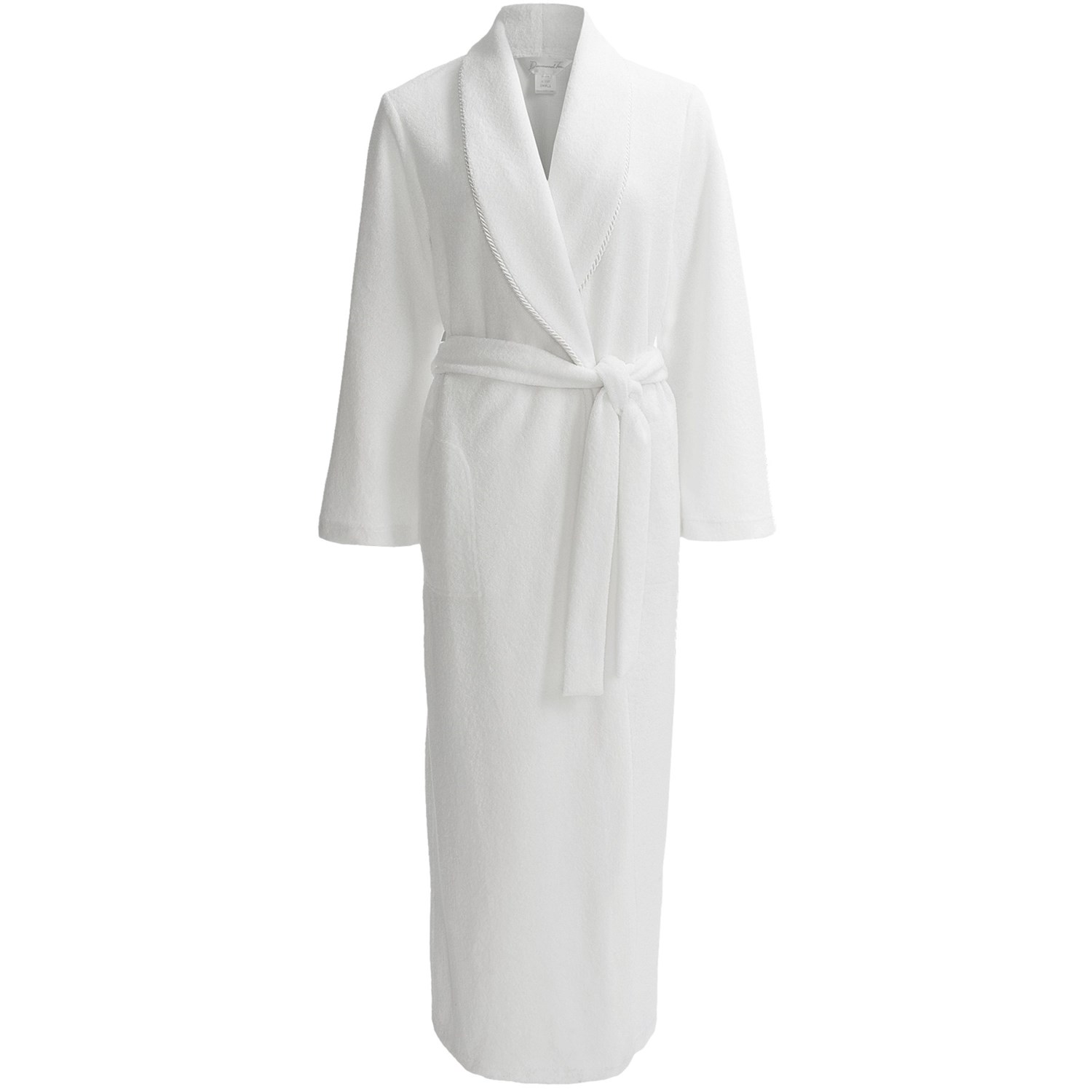 Diamond Tea Terry Knit Wrap Robe – Long Sleeve (For Women)