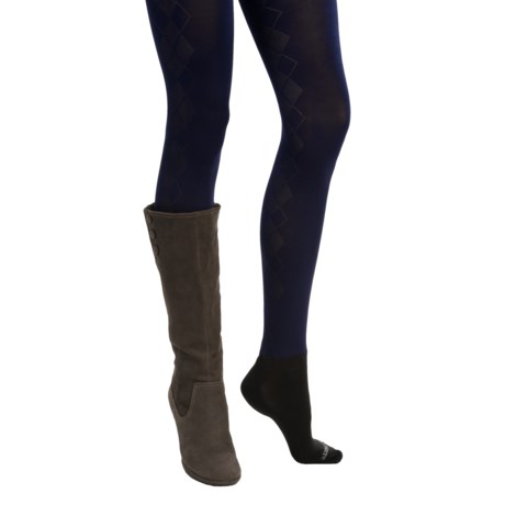 Bootights Delta Side Argyle Tights - Ankle, Opaque (For Women)