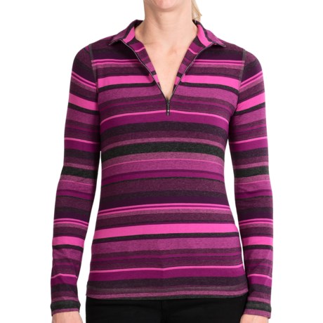 Sno Skins Stripe Shirt - Zip Neck, Long Sleeve (For Women)