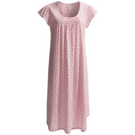 Carole Hochman Smocked Jersey Nightgown - Short Sleeve (For Women)