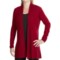 Forte Cashmere Bamboo-Look Rib Cardigan Sweater (For Women)