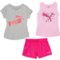 Puma T-Shirt, Tank Top and Tricot Shorts Set - Short Sleeve (For Little Girls)