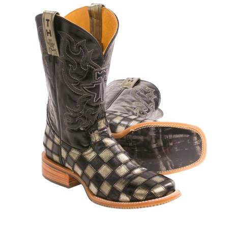 Tin Haul Metallic Checkerboard Cowboy Boots - Square Toe (For Men)