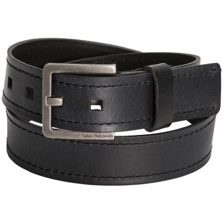 Calvin Klein Stitched Edge Leather Belt (For Men)