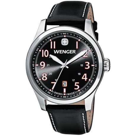 Wenger Terragraph Watch - Leather Strap (For Men)