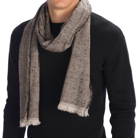 Altea Herringbone Tweed Scarf - Wool-Silk (For Men)