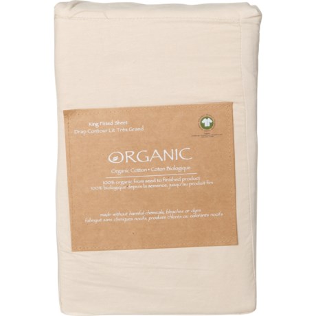 Organic King Cotton Fitted Sheet - Sand Dollar