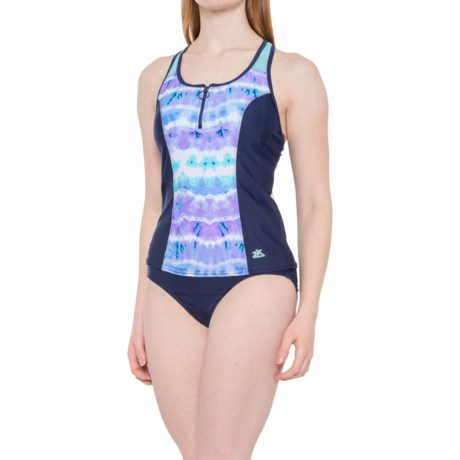 ZeroXposur Quartz Scuba Tankini Top and Bikini Bottoms Set - UPF 30+