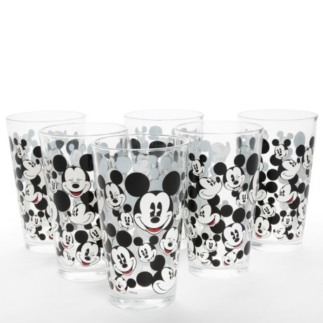Disney Allover Mickey and Minnie Glasses - Set of 6