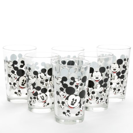 Disney Allover Mickey and Minnie Juice Glasses - Set of 6