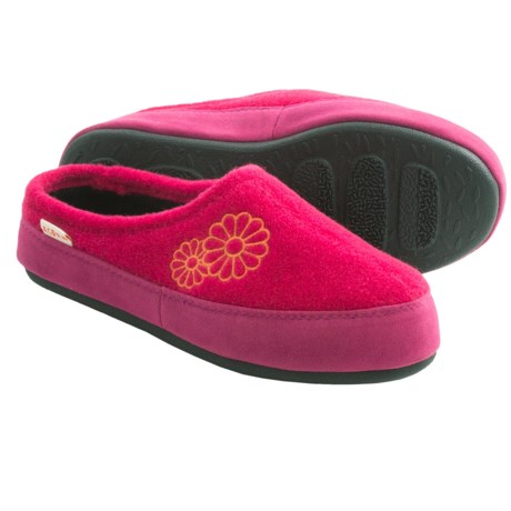 Acorn Textured Embroidered Scuff Slippers (For Women)