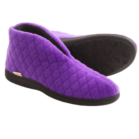 Acorn Quilted Bootie Slippers - Boiled Wool (For Women)