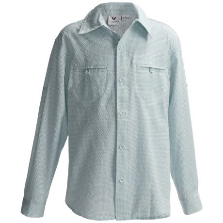 White Sierra Canyon Crest Shirt - Long Roll-Up Sleeve (For Little and Big Girls)