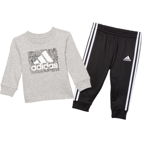 adidas Infant Boys Graphic T-Shirt and Joggers Set - Long Sleeve