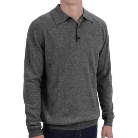 Forte Cashmere Classic Polo Sweater - Button Neck (For Men)