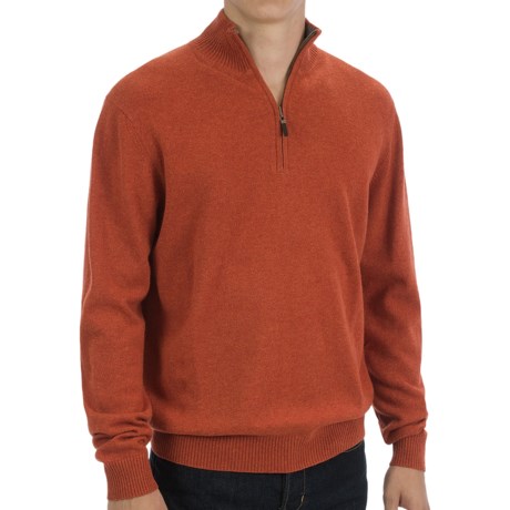 Forte Cashmere Zip Mock Neck Sweater (For Men)
