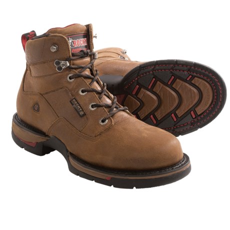 Rocky Long Range Leather Work Boots - Waterproof, 6” (For Men)
