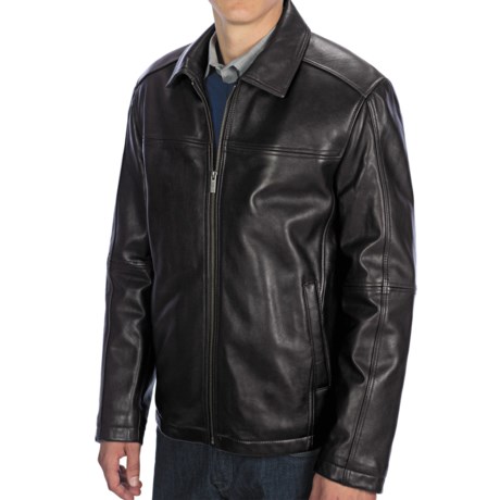 Cole Haan Smooth Lamb Leather Waist Length Jacket (For Men) - Save 46%
