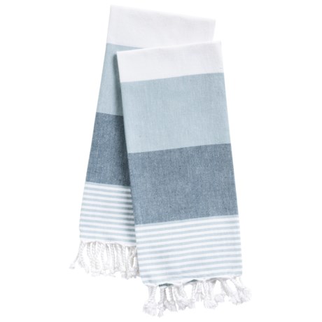 The Turkish Towel Company Fringed Kitchen Towels - Set of 2