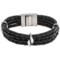 Link Up Woven Leather Bracelet - Four Strand (For Men)