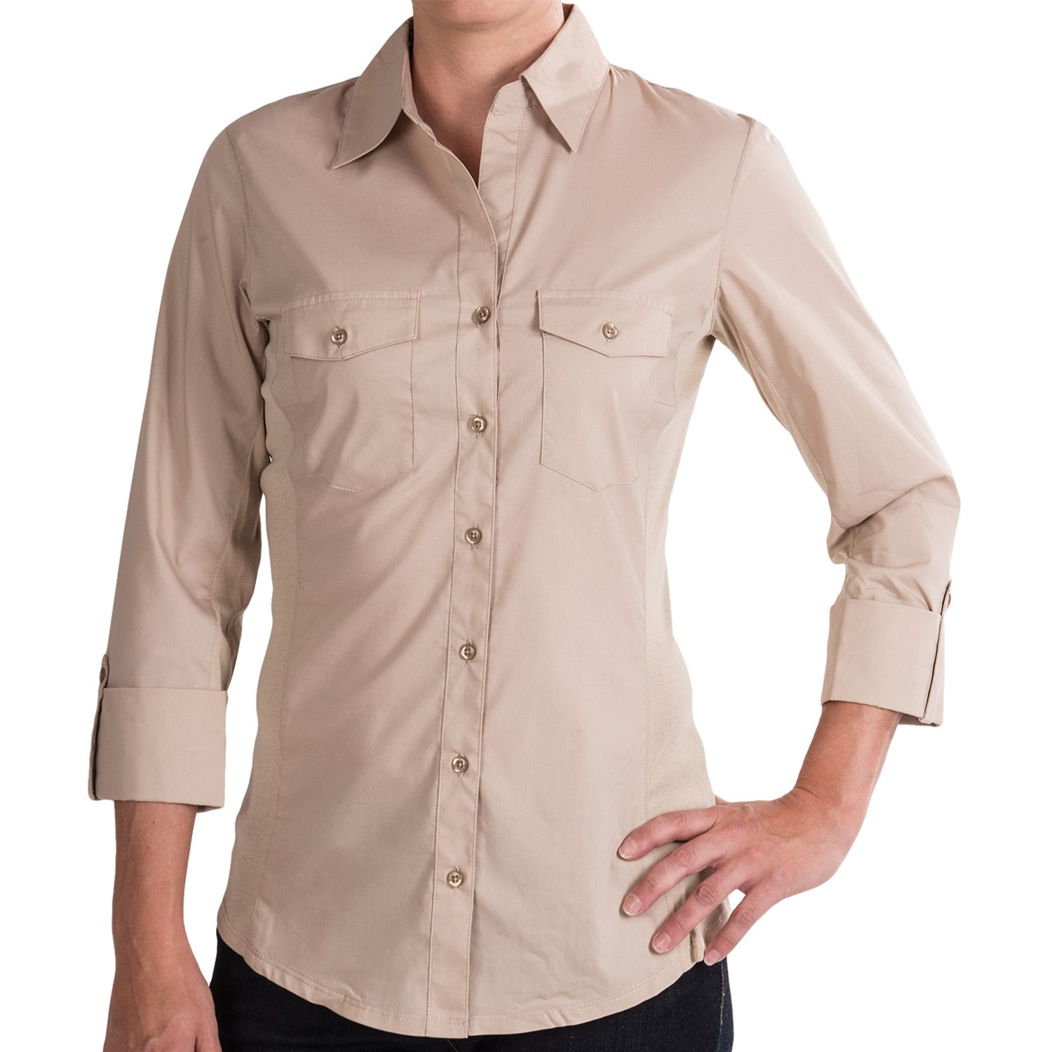 Cotton Blend Spread Collar Shirt (For Women) 7910M - Save 84%