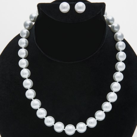 JOIA De Majorca Joia De Majorca Organic Pearl Necklace and Earrings - 12mm, 18"